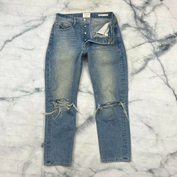 FRAME Rigid Re Release Le Original Taper Jeans Size 27 The Bungalow Button Fly - Picture 4 of 13